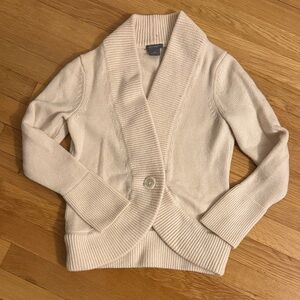 Ann Taylor Wool Cream Shawl Collar Women's Sweater